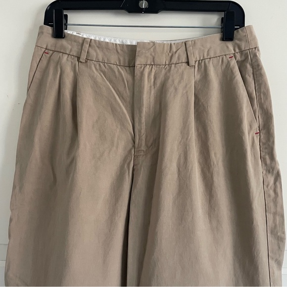 SCOTCH&SODA Amsterdam In Bloom Tan Pleated Wide Leg Trousers Pants 20784 - Picture 4 of 14